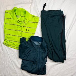 Under Armor Bundle XL TG   Heat Gear Joggers  + Golf Polo + Full zip top L100523